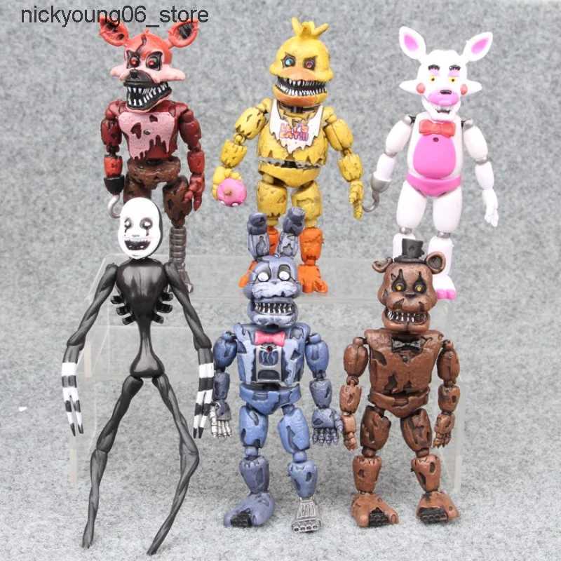 Action Toy Figures FNAF Panic Game Midnight Toy Bear Foxy Chica Fazbear Bonnie Action Figurine Anime1 PCS Randomly Sent L240910