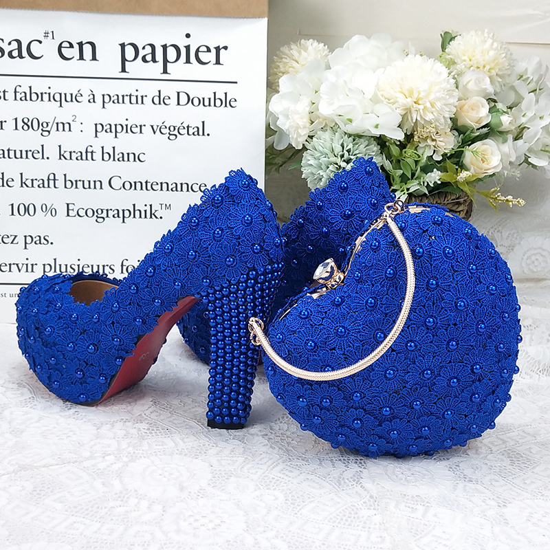 BaoYaFang White Royal Blue Flower bags heart purse handbags Chain Shoulder bags Fashion Evening bags