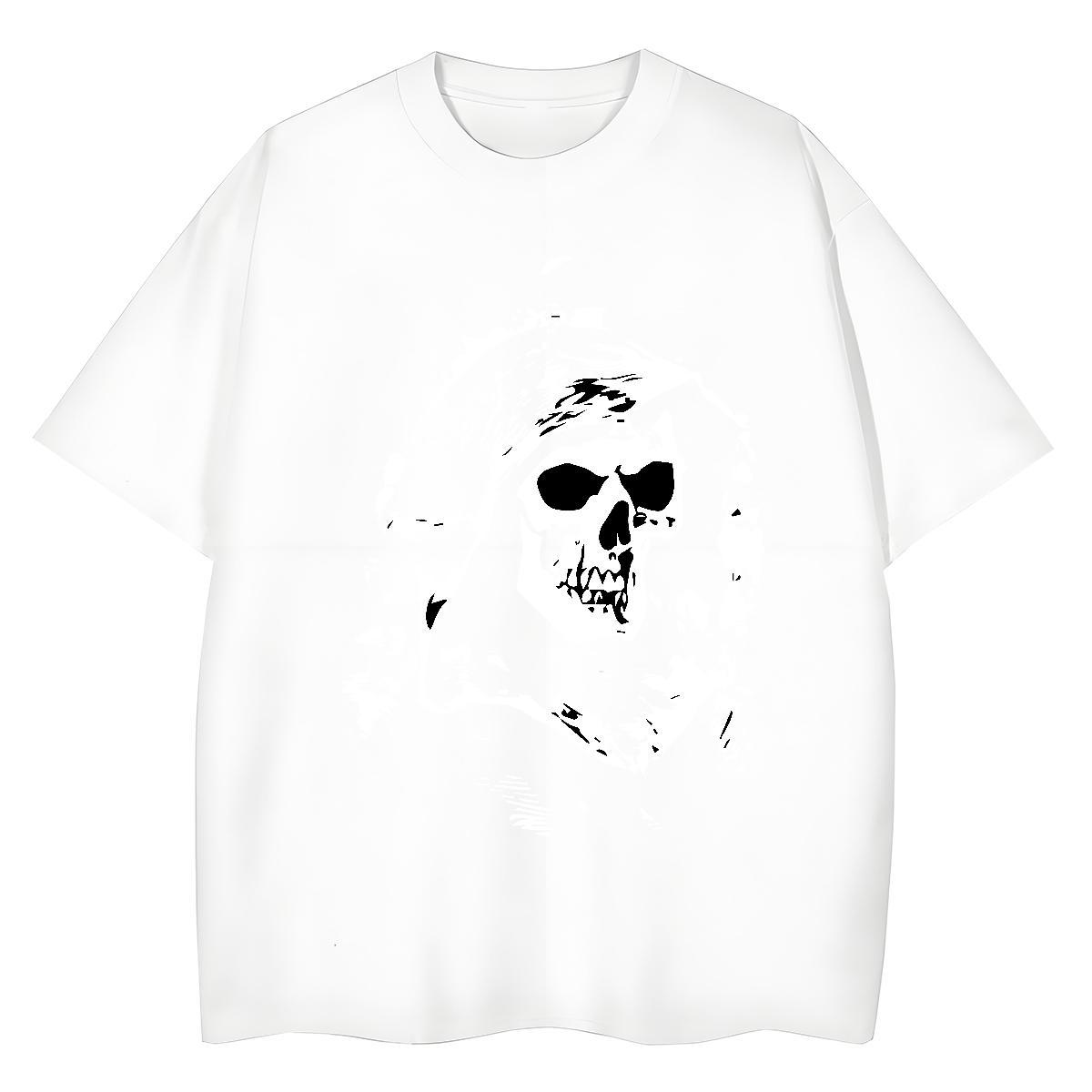 Custom Women T Shirts 100% Cotton 230g Crew Neck Street skull Woman Tshirt Brand Graphic Tops Shirt