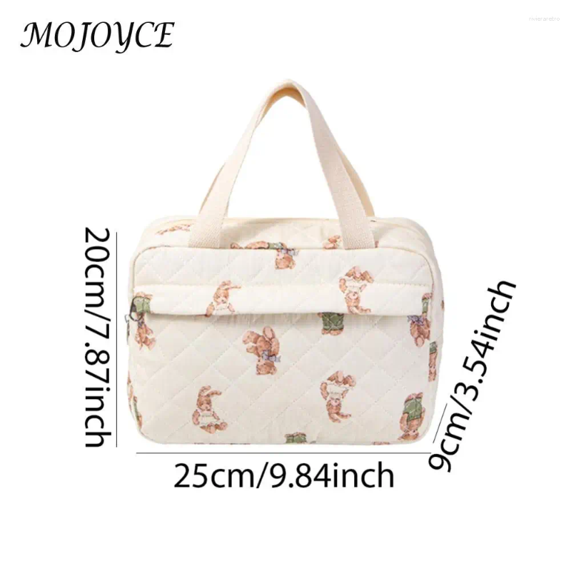 ral Cosmetic Bags - Quilted Cotton Makeup Bag Travel, Zippered Toiletry Organizer for Women