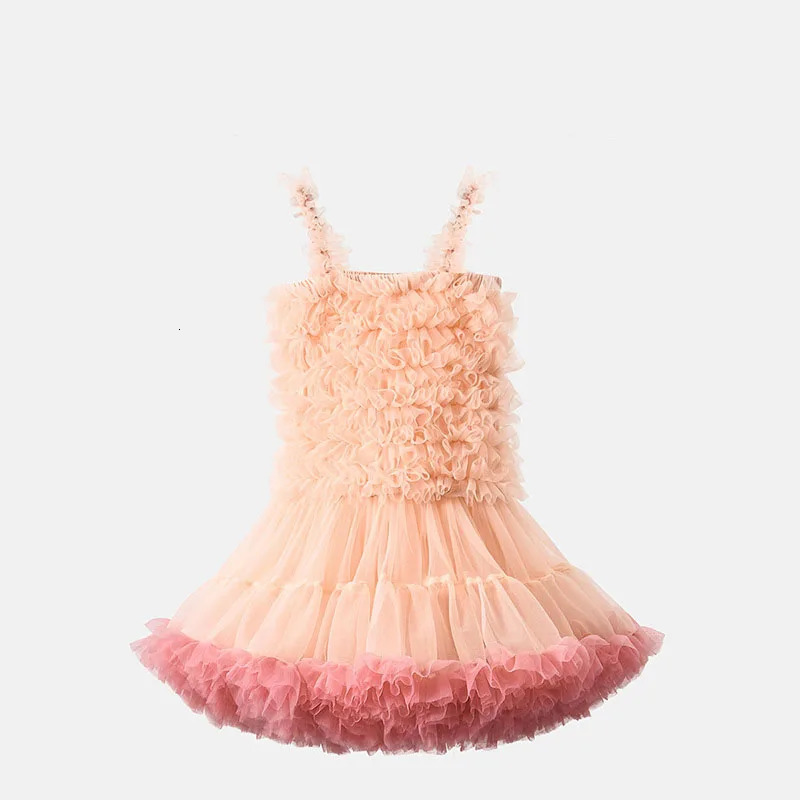 Sweet Baby Girl Clothes Quality Fabric Solid Colour Halter Fluffy Mesh Cake Frock Cute Baby Dress Birthday Princess TuTu Dress 241014