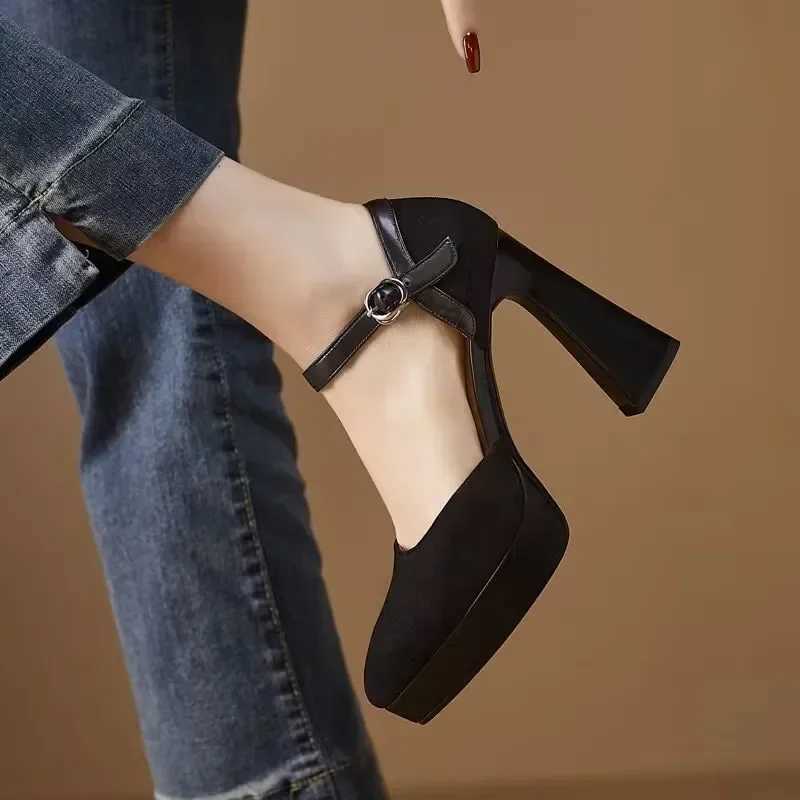 Mary Jane Pumps for Women Sandals High Heel Ankle Buckle Summer Party Baotou Womens Shoes Zapatillas Mujer 2024LX241014