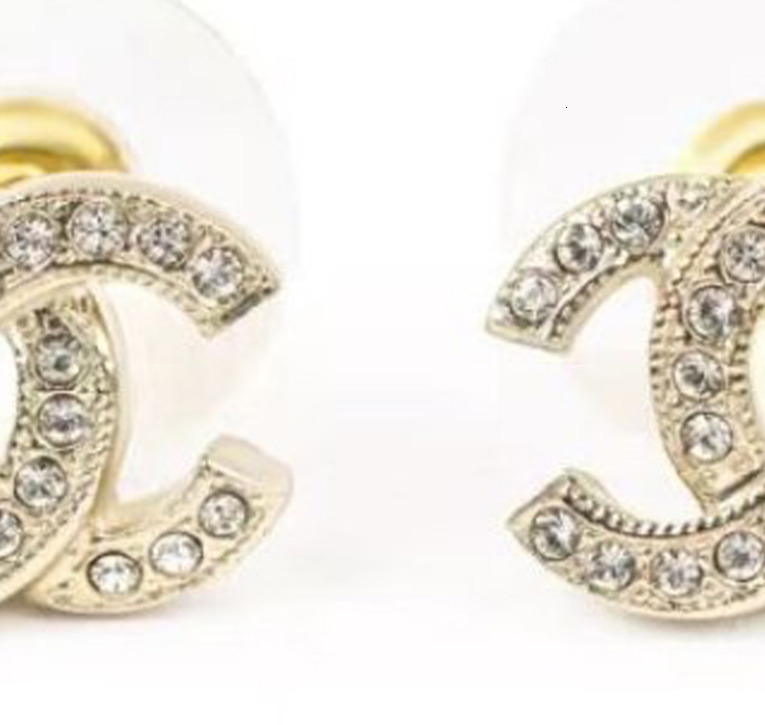 Luxury channel brand lady Earrings Mini 115CM Stud Earring 18K Gold Plated Silvery Diamond Earings for Womens Holidaygift