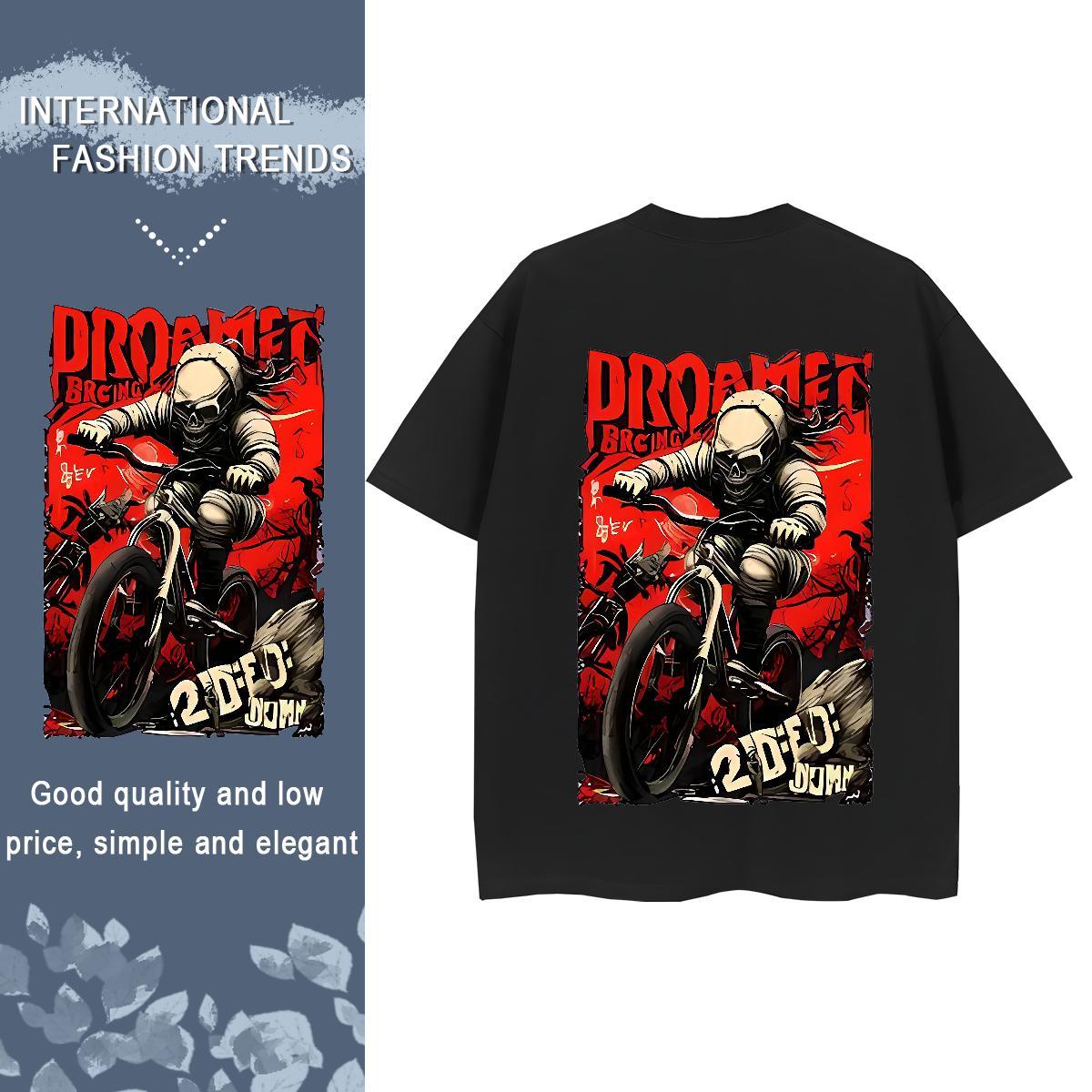 2024 Designer T Shirts Women 230g Cotton Breathable Crew Neck Hip Hop skull Lady T shirt Loose fit Black White Tees Shirts