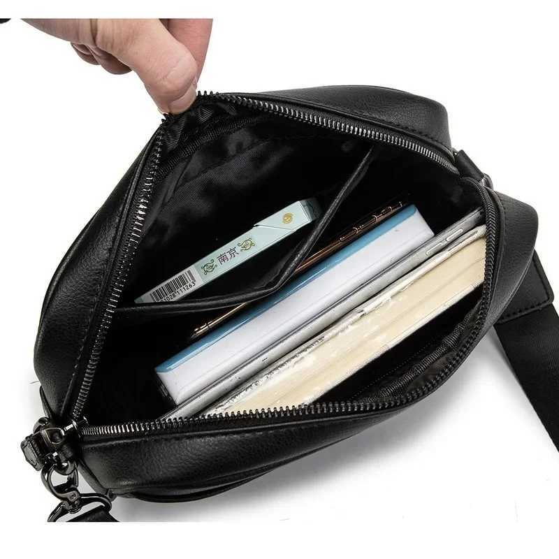 Luxury brand design mens cross body bag casual solid messenger bag mens small shoulder ten font flip bag mens mobile phone handbag M241014