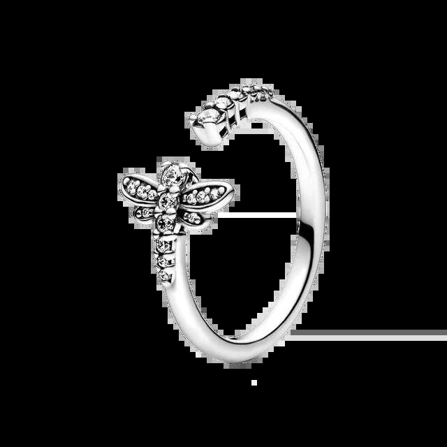 925 Sterling Silver Rose Gold Heart Moon Pearl Clover Dragoy Clear Zircon CZ Open Rings For Women Anniversar Wedding Jewelry