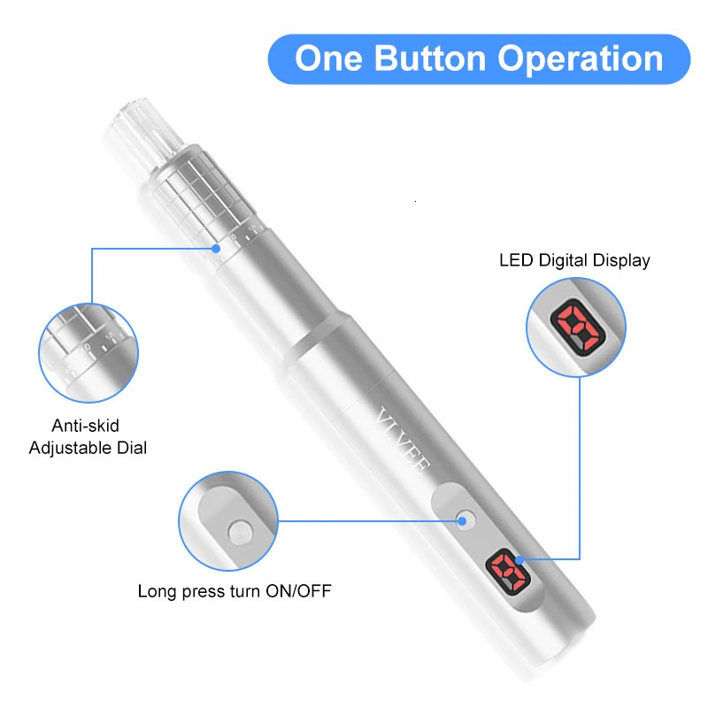 Rechargeable Nano Needle Professional Pen with 10 Wheel Nano Pen Skin Care Tool Beauty Equipment 241014