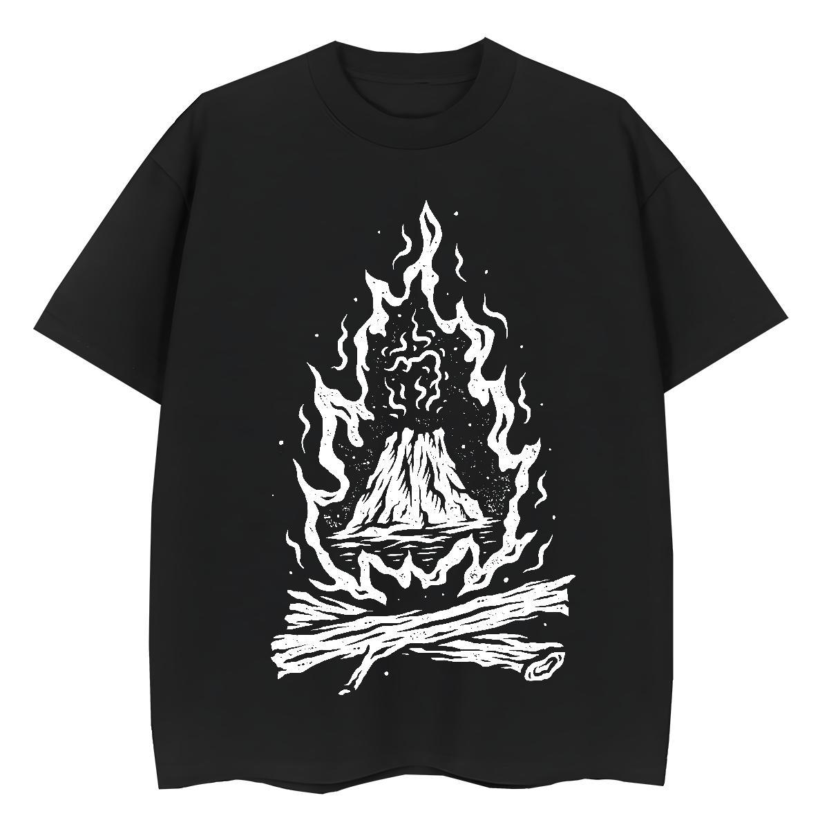 Brand T shirt 230g 100% Cotton Breathable Soft Casual Sport skull Unisex Tshirts Loose Cartoon Anime Tops