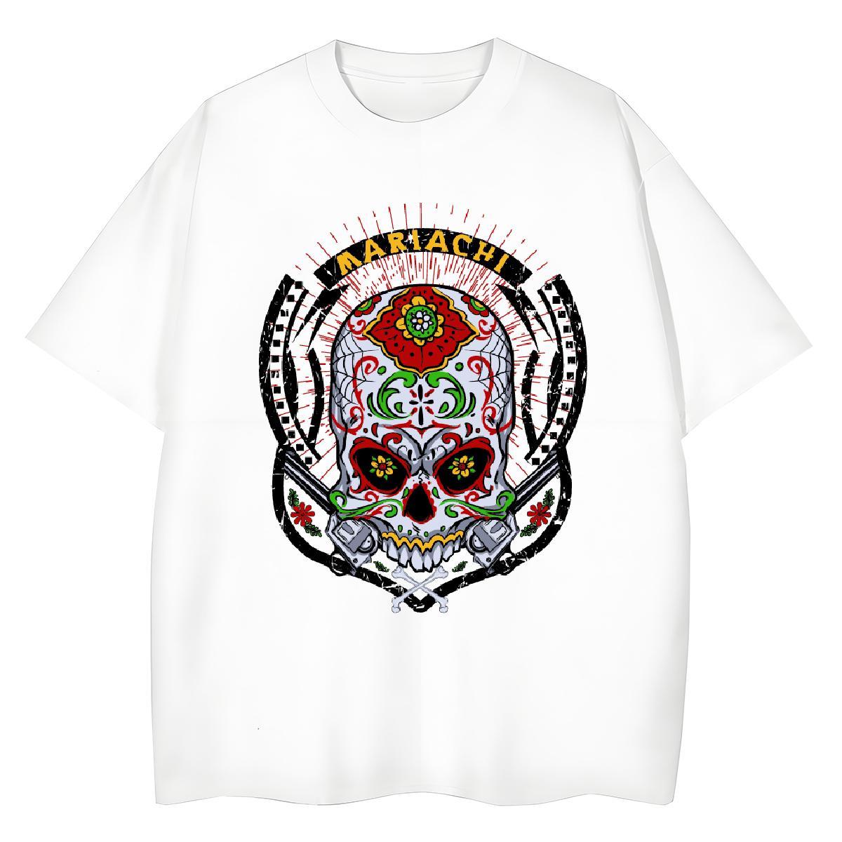 TOP Quality T Shirt For Woman 100% Cotton 230g Short Sleeve O-Neck Hip Hop Street skull Womens Tshirts Lady Custom Printing Clothes Shirt