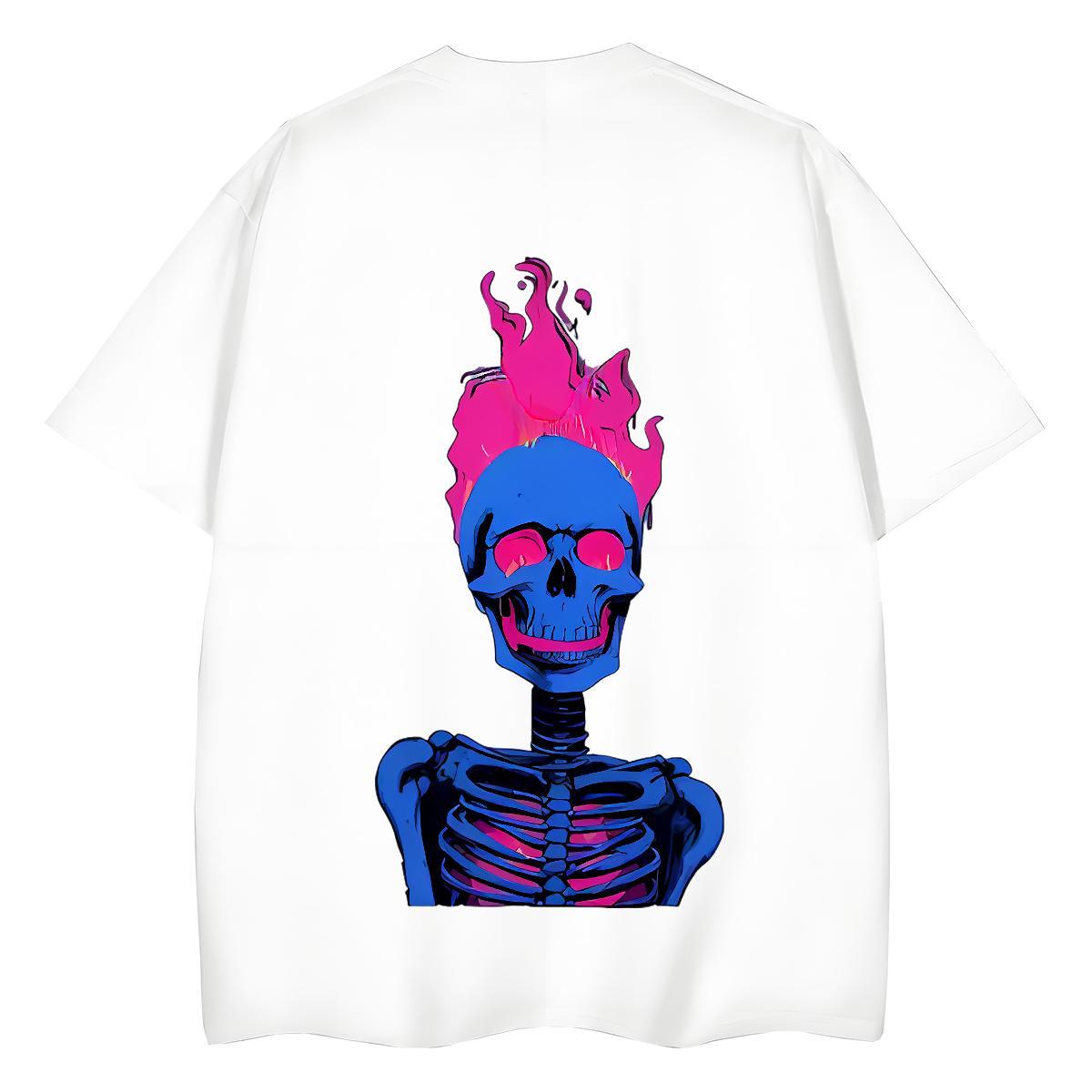 Designer Woman T Shirts 100% Cotton 230g Comfortable Street Wear skull Lady T shirt Nice Cartoon Anime Polos