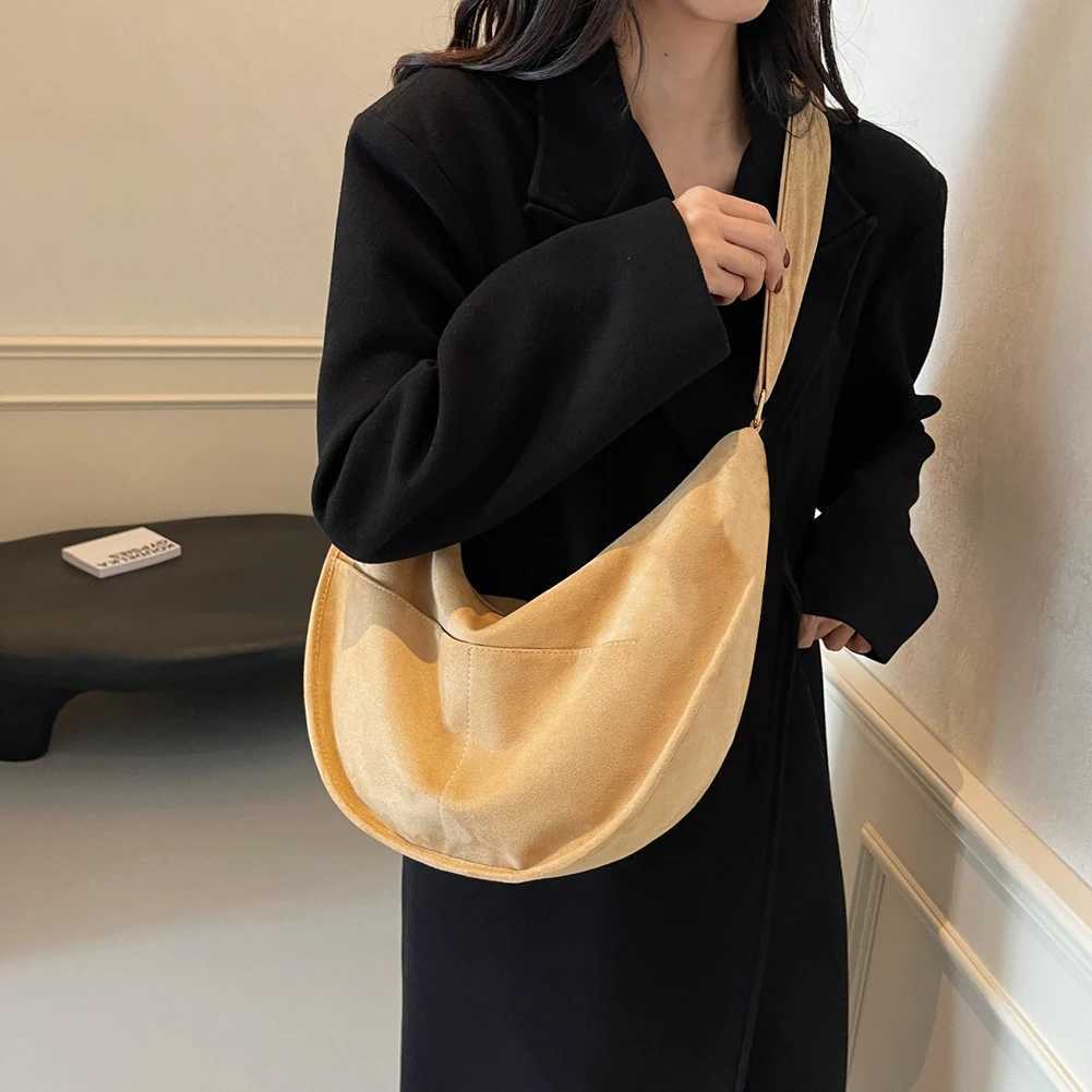 Vintage Suede Tote Bag for Ladies Crossbody Purse Large Capacity Hobo Handbag Zipper Adjustable Shoulder Strap Daily Use 241014