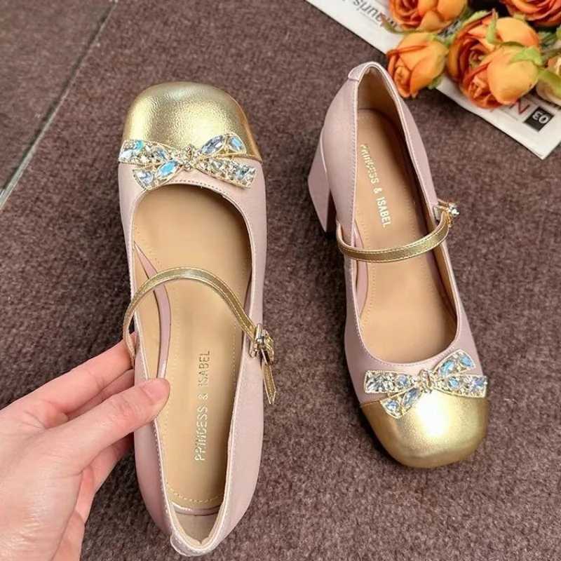 Womens High Heels Fashion Rhinestone Bow Designer Womens Shoes Autumn New 2024 Banquet Party Dress Womens Mary Jane ShoesLX241014