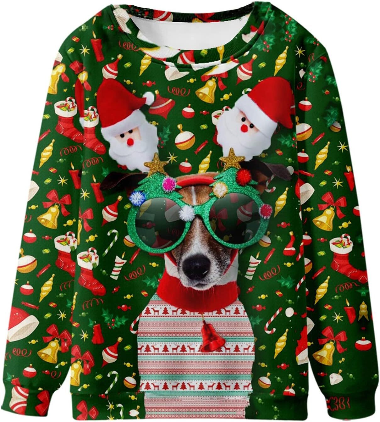 Long Sleeve Shirts for Men sweatshirt Men's Ugly Christmas Sweater 3D Xmas Unique Hilarious Graphic Long Sleeve Crewneck Sweatshirts Holiday Part