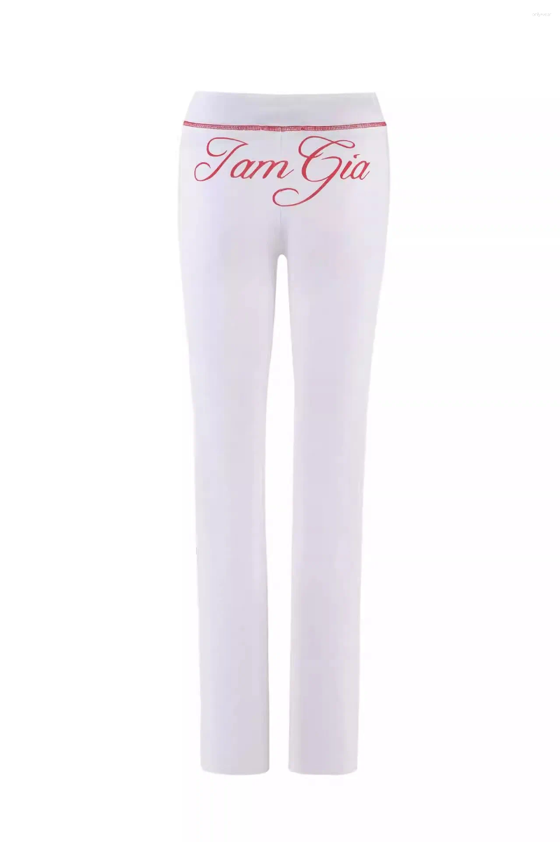 Womens Two Piece Pants IAMGIA Set Letter Elastic Thin Print Slim Fit Hoodie Short Jacket Top Long Training Fitness Suit