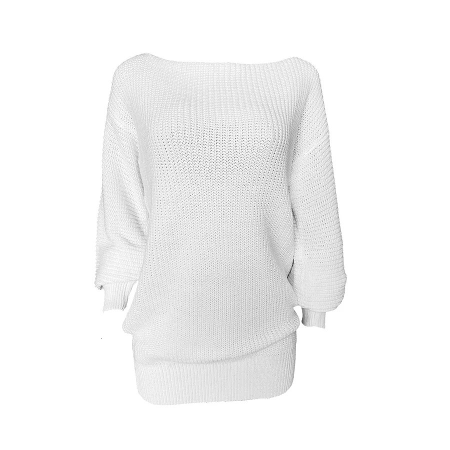 Knitted Sweater Dresses For Women Autumn Winter Loose Off Strapless Female Christmas Party 241007