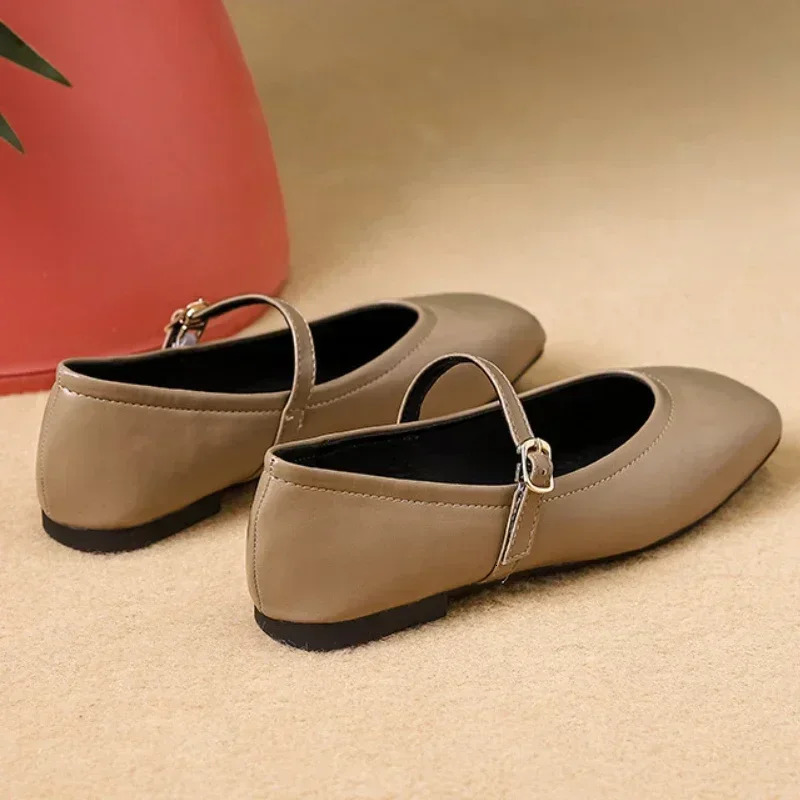 2025 new Women Flats Fashion Square Toe Shallow Mary Jane Soft Casual Ballet Sgback Shoes atillas Mujer 241014