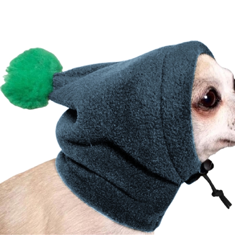 Drawstring Adjustable Hat Winter Leisure Dog Hat Solid Color Small Pet Hat Christmas Cosplay Accessories