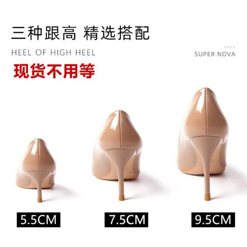 Pointed Toe Stiletto Ladies High-heeled Shoes Flesh Color Black Sexy Nightclub Shoes White Dignified Royal Sister Style ShoesLX241014