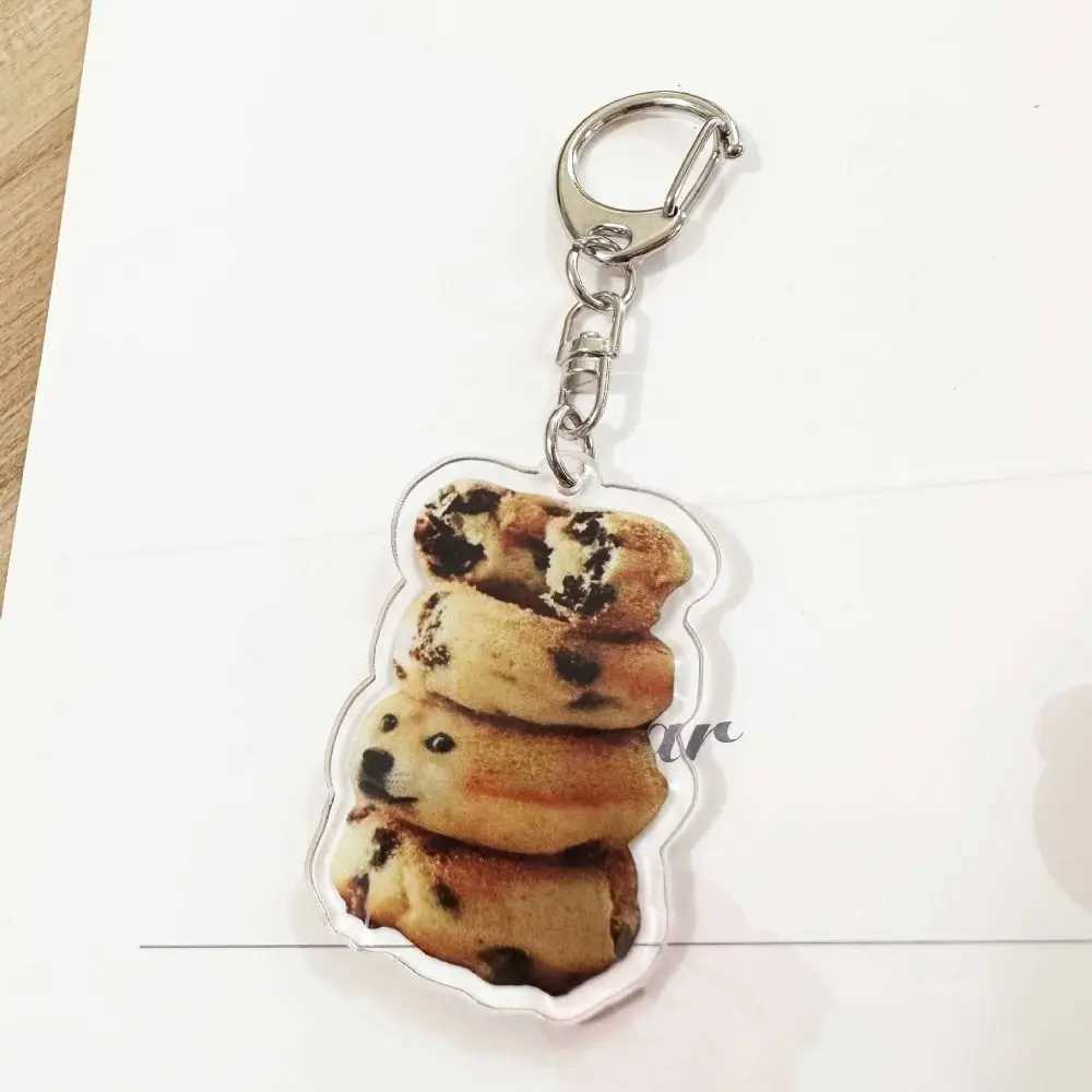 New Acrylic Happy and Fun Cat Keychain Toast Cat Pendant Keyring Bag Pendant Keyring Female Car Keychain Jewelry Student Gift Y241014