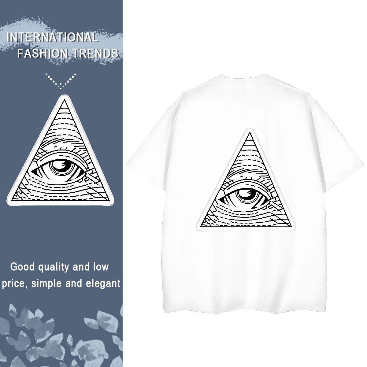 New Women T Shirts 230g Cotton Breathable Home Outdoor eye of the devil Unisex Tshirts Female DIY Anime Tops