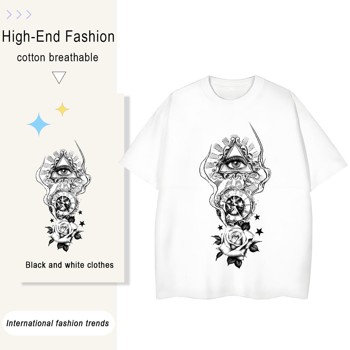 Fashion T-Shirts 230g 100% Cotton Comfortable Casual eye of the devil Unisex Tshirts 5A Anime Tops Tees