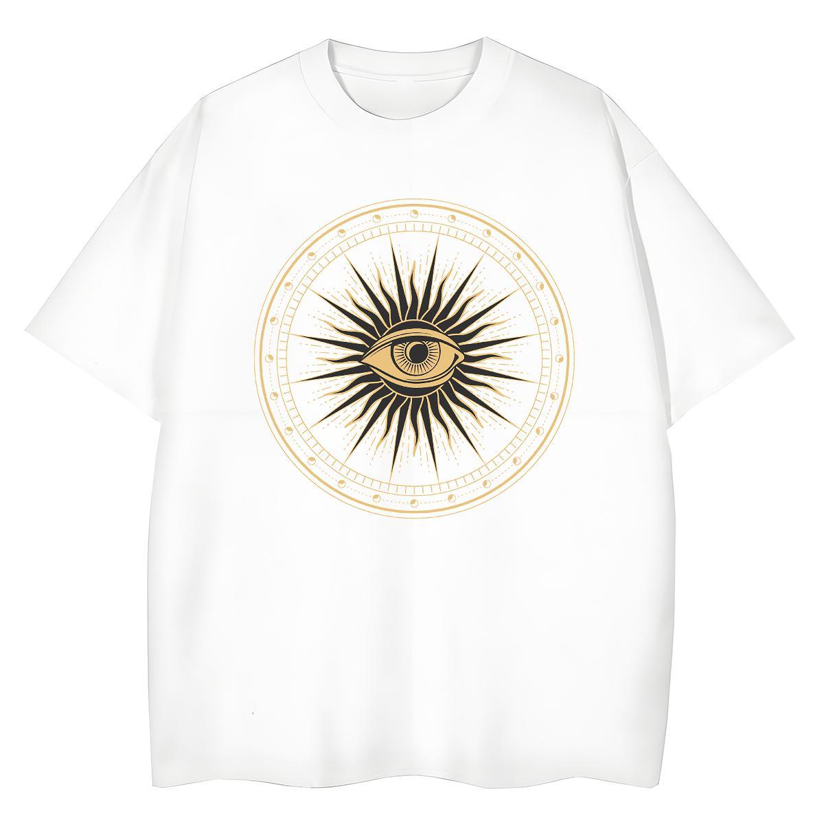 DIY T Shirt For Woman 230g Pure Cotton Short sleeve Soft Beach eyes Tshirt for Man Woman Designer Skull Tees Shirts