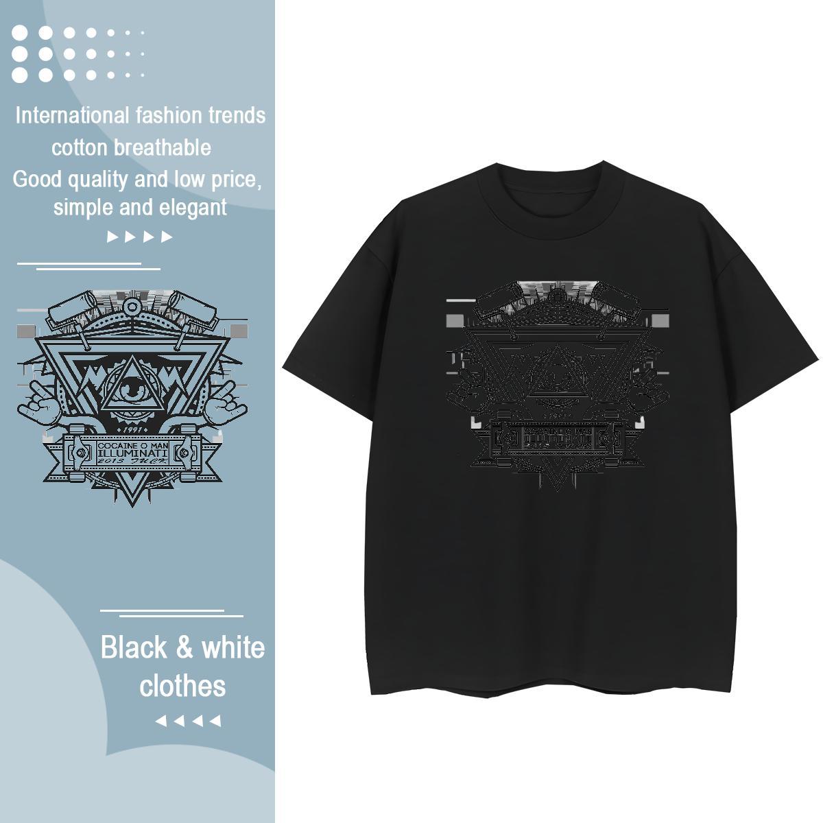 Stylist Women T Shirts 230g Pure Cotton Short Sleeve O-Neck Casual eye of the devil Unisex Tshirts Brand Cartoon Print Tees Shirts