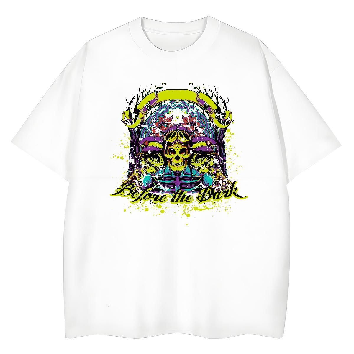 New Arrival T Shirt For Woman 230g Pure Cotton Comfortable Casual Daily Wear skull Lady T shirt Designer Black Oversized Tshirts