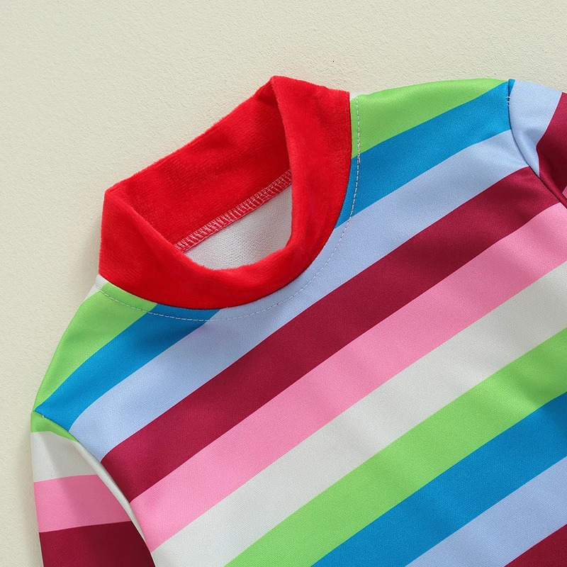 Toddler Baby Boy Girl Halloween Kids Chucky Costume Long Sleeve Striped Shirt Tops Rompers Jumpsuit Pants Cosplay Outfits Set 241011