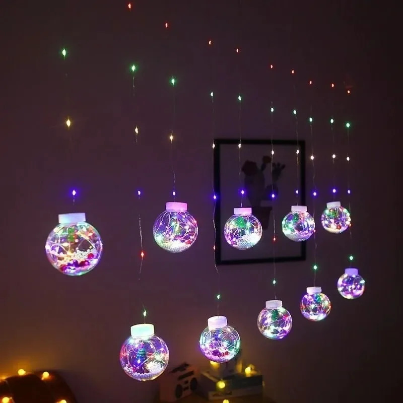 Christmas decoration LED holiday lights with 8 flashing modes dance party Festoon string lights for home rooms shops window decoration lights 241008