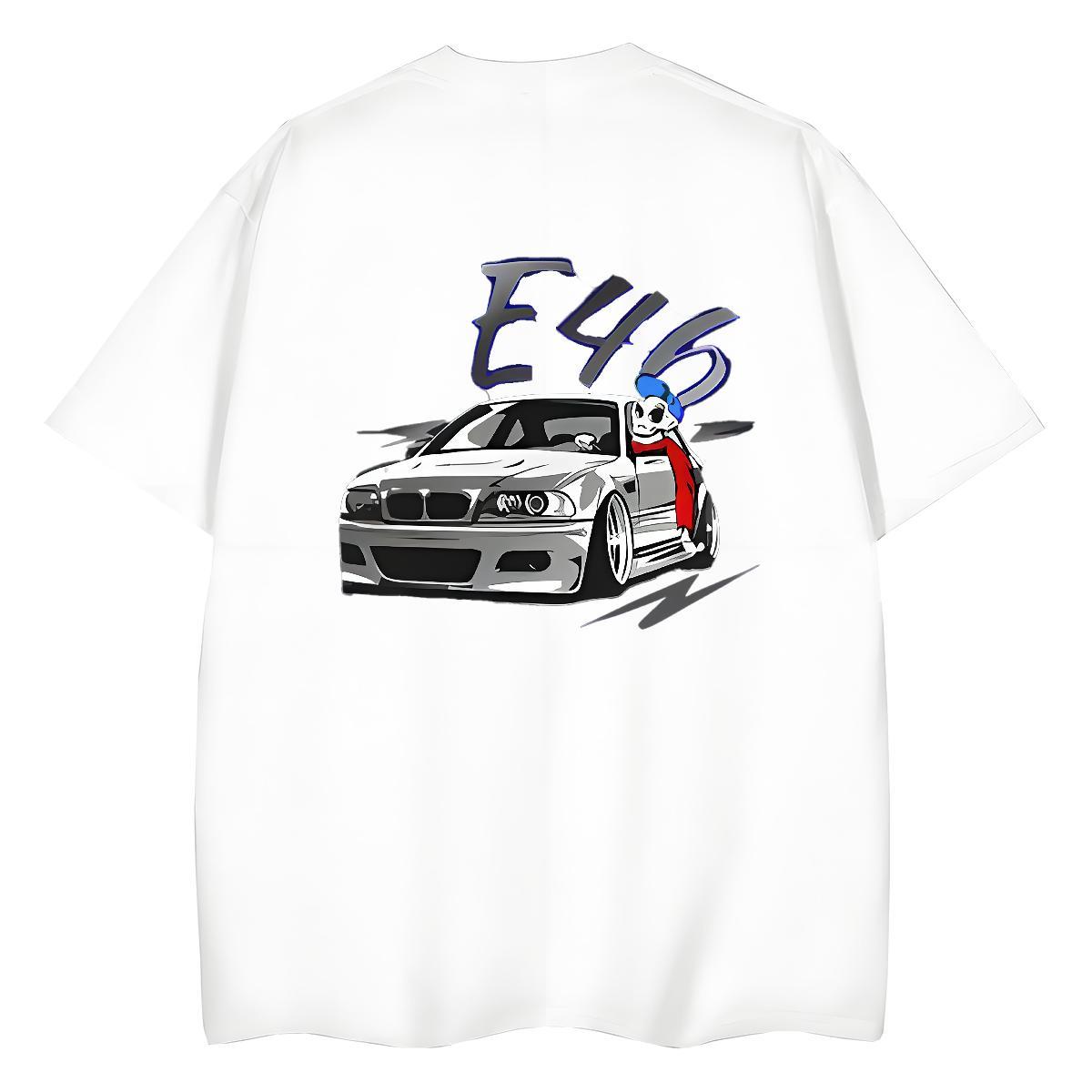 Fashion Casual T-Shirts for Women 230g Cotton Breathable Short Sleeve Street car Lady T shirt Female Custom Cartoon Tshirts