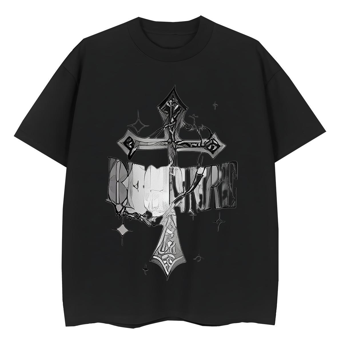 2024 Casual Womens T Shirts 230g Cotton Breathable Soft Daily Wear The Cross Tshirt for Man Woman Nice Cartoon Print Tops Shirt