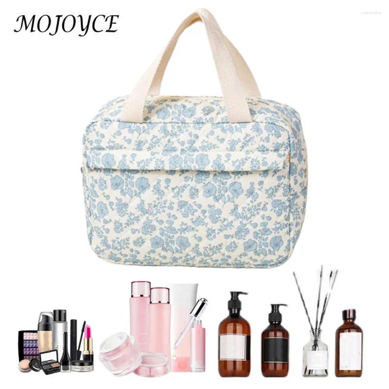 ral Cosmetic Bags - Quilted Cotton Makeup Bag Travel, Zippered Toiletry Organizer for Women