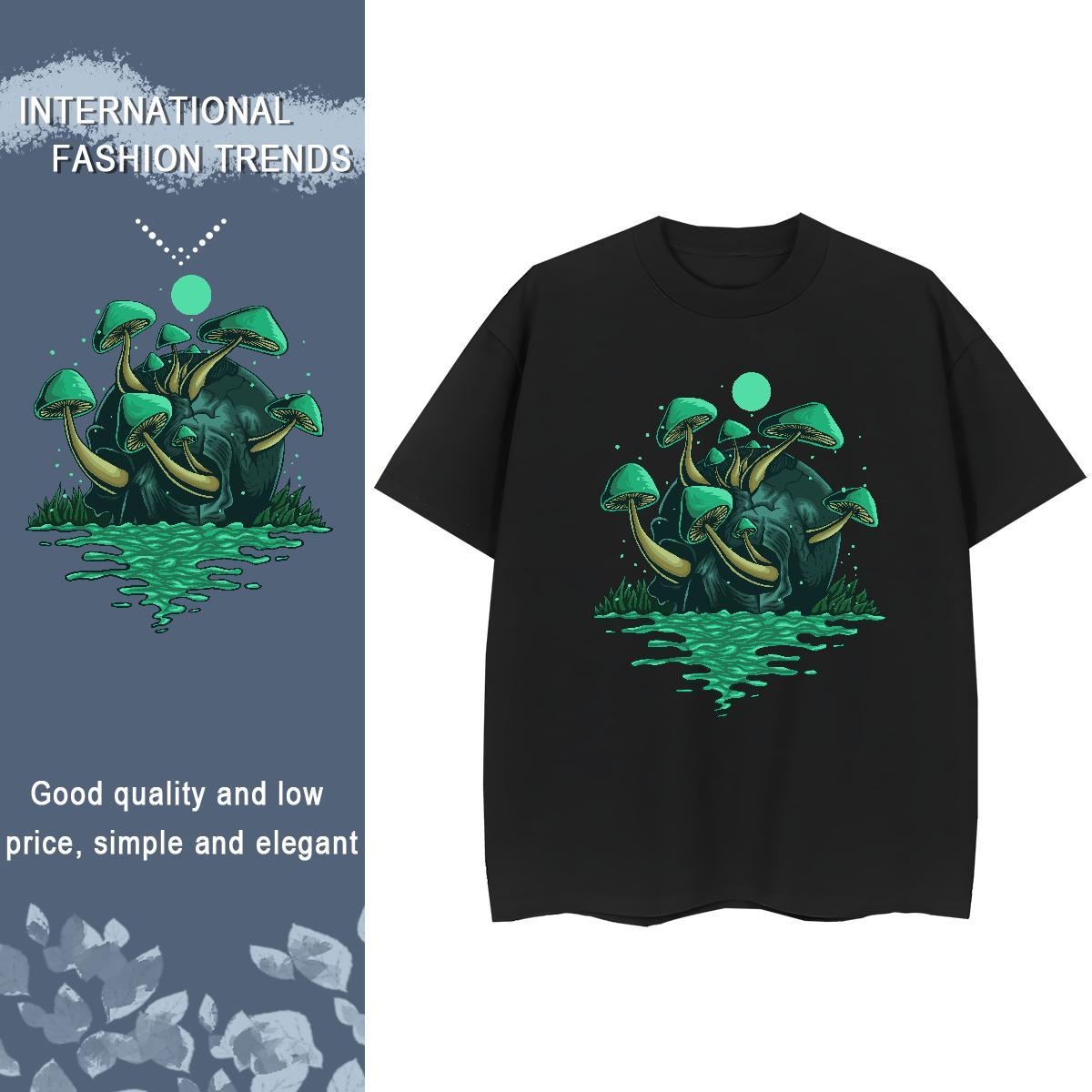 2024 Casual T-Shirts for Women 230g Cotton O Neck Short Sleeves Sport skull Woman Tshirt Popular Cartoon Anime Top Tees