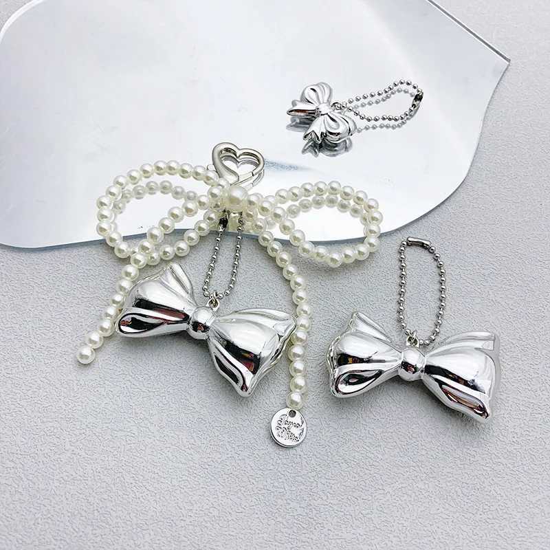 Cute Bow Pearl Bag Panda Chain Y2K Bow Charm Keychain Pendant Decorative Wallet Handbag Pendant Accessories Y241014