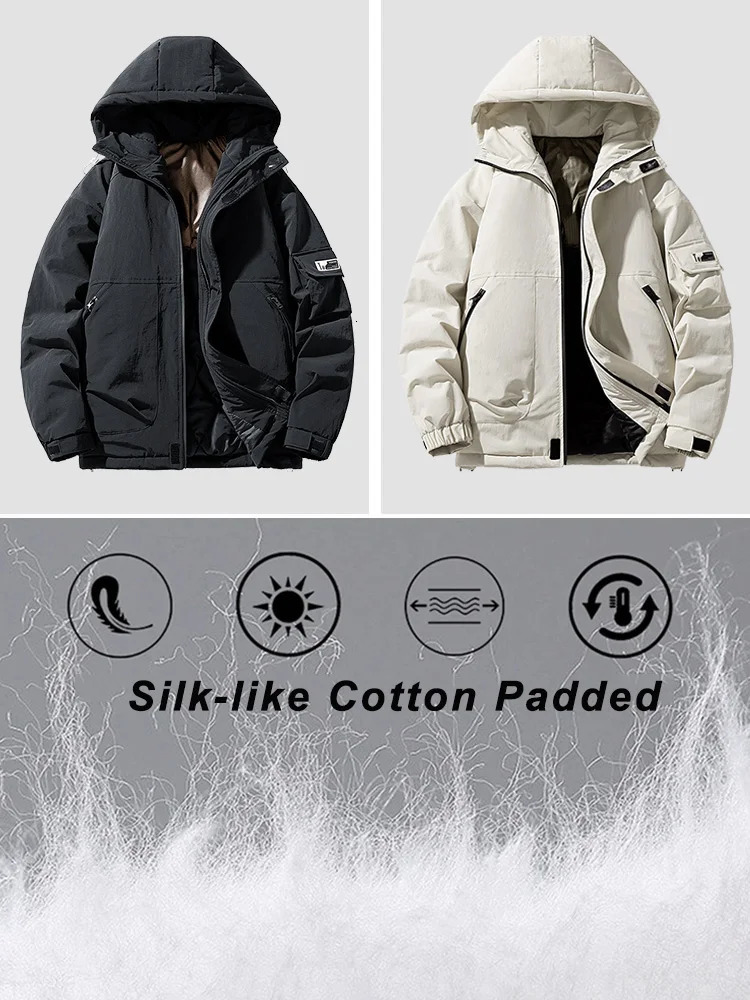 Winter Mens Parkas Korean Fashion Hooded Windproof Pad Jacket for Men and Women Thick Warm Jacket 241007