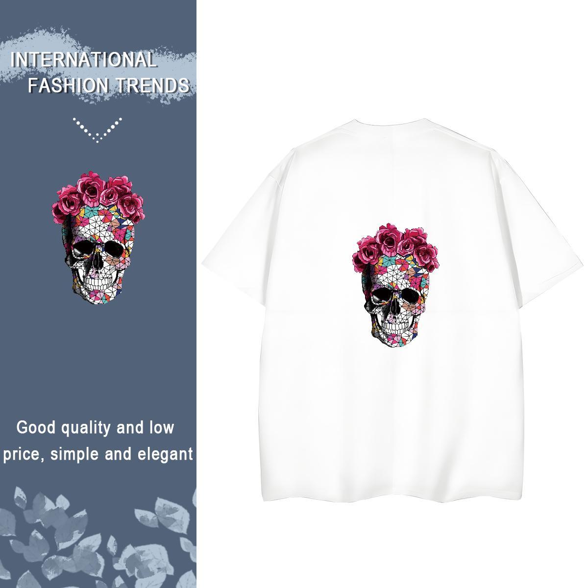 2024 Designer Woman T Shirts 100% Cotton 230g Breathable Crew Neck High Street Hip Hop flower Unisex Tshirts Loose fit Custom Printing Tops Shirt
