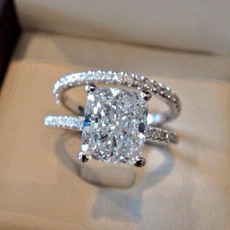 Handmade Wedding Rings Sterg Sier Cubic Zirconia Bridal Set