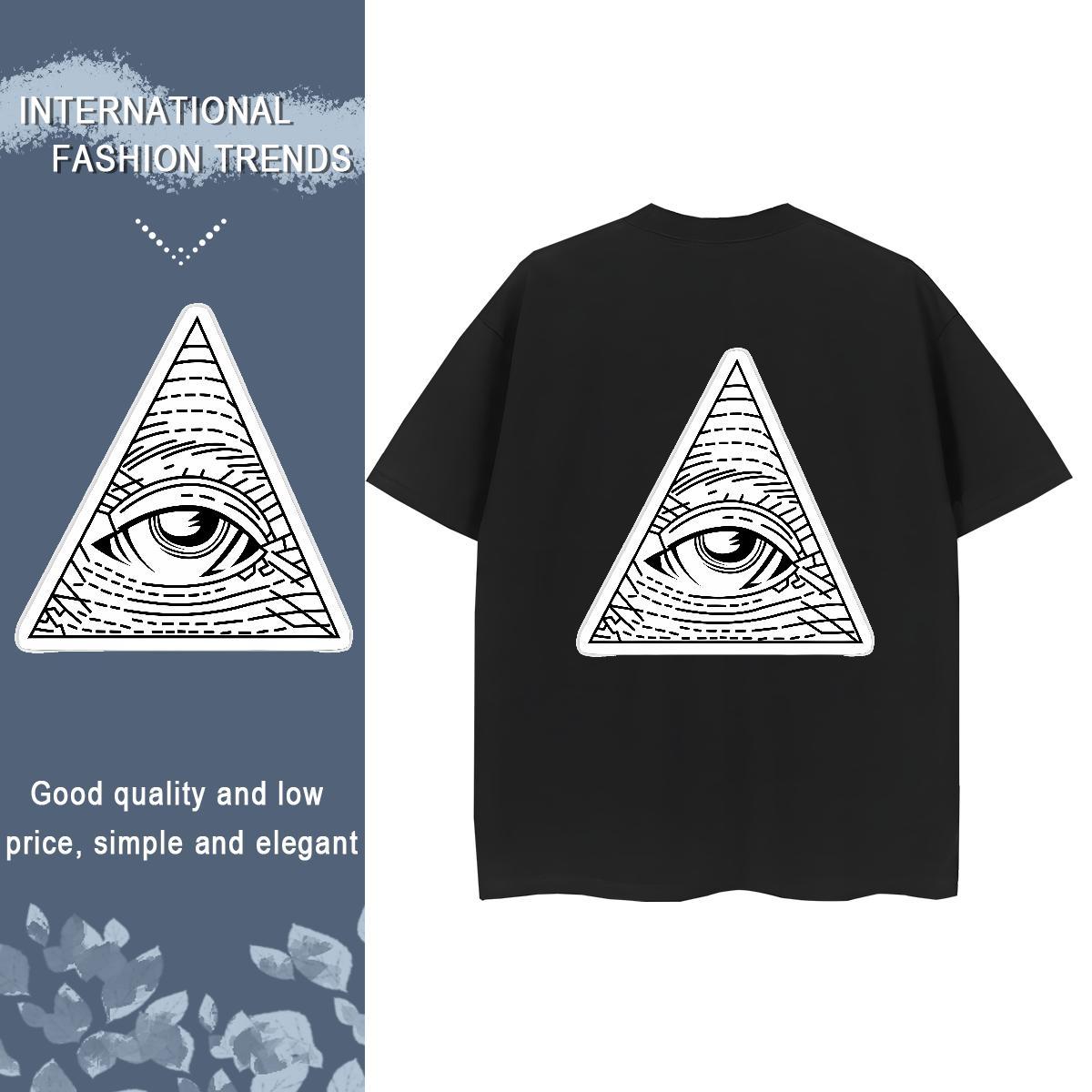 New Women T Shirts 230g Cotton Breathable Home Outdoor eye of the devil Unisex Tshirts Female DIY Anime Tops