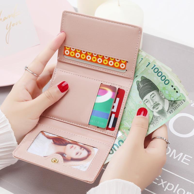 New Women s trend Short Designer Wallet Cheap Student Korean Edition Cute Off Multi wallet functional Wallet Mini Card Bag