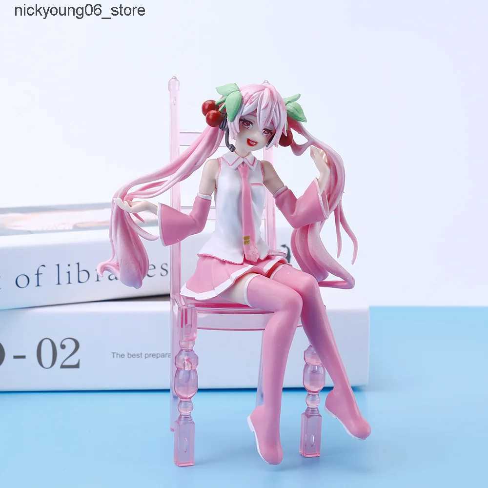 Action Toy Figures New Japanese Anime sakura miku Figure Sexy Character Ornaments chair Kawai Car Decoration Collectible Model Birthday Gift L240910