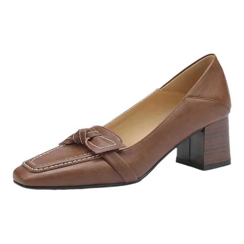 Women Bowknot High Heels Korean Autumn Fashion Elegant Square Toe Stiletto Chunky Heels Pumps Party Dress Casual ShoesLX241014