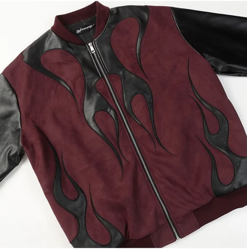 American States Fashion High Street Stitching Contrast Pilot Jacket Y2K Harajuku Retro Couple Casual Joker Top Men And Women 241011