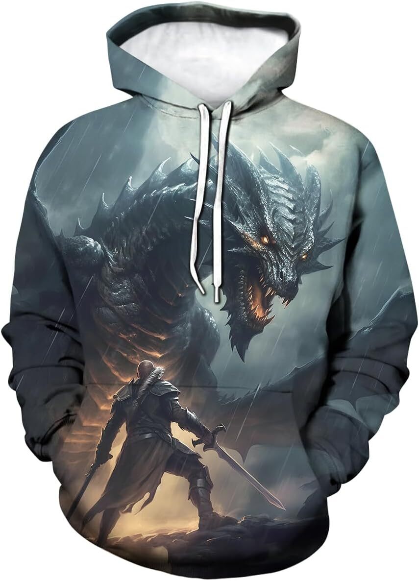 Hoodie for Mens Womens Mens Animal Shirt Retro Dragon 3D Printing Graphic Hoodie Hoodies Hooded Sweatshirts Graphic Hoodies sweatshirt Trendy Fashion
