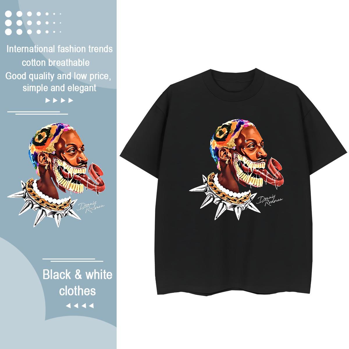 Custom Woman T Shirts 230g 100% Cotton Crew Neck Casual Sport scary Couples T Shirts Designer Nice Skull Clothes Shirt