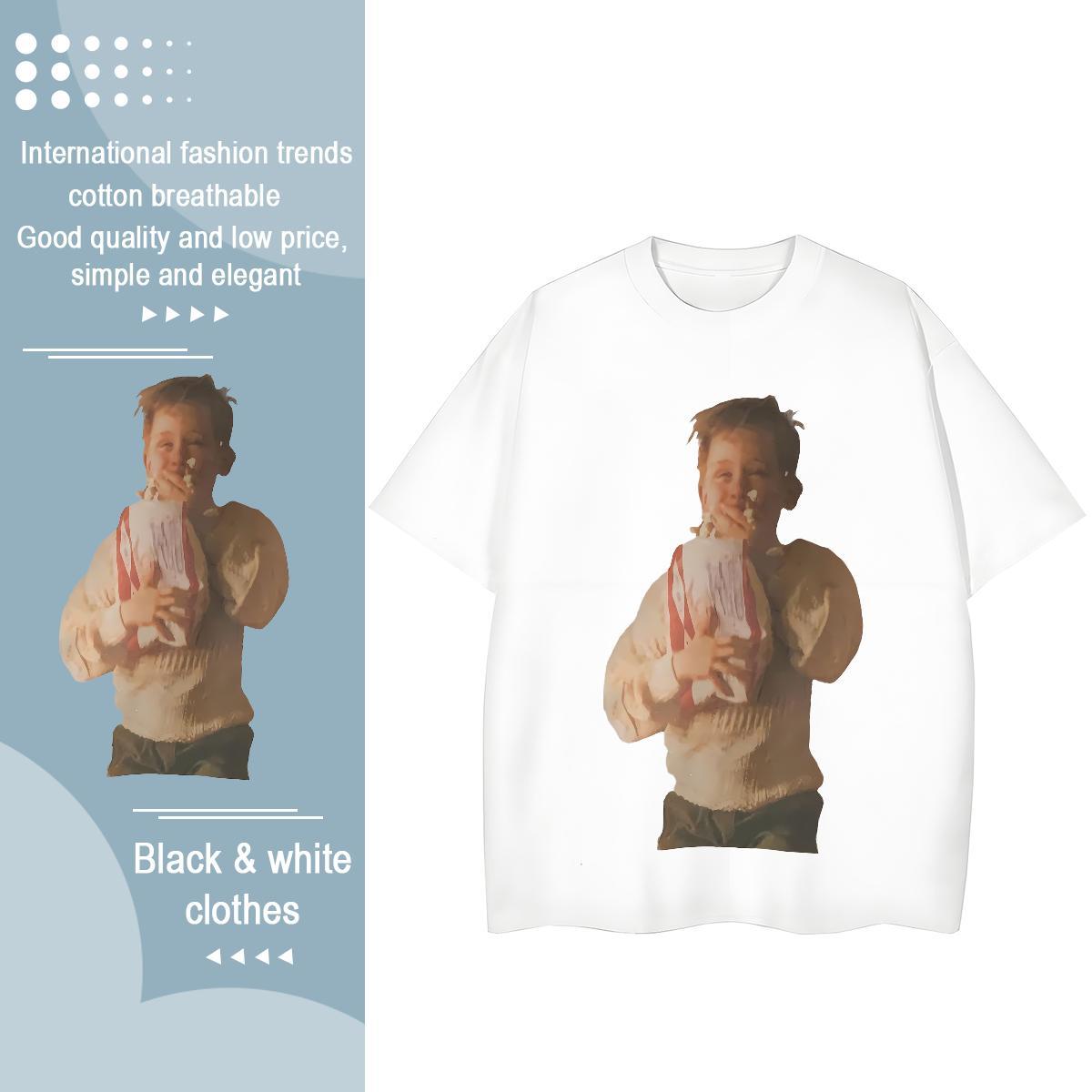 Stylist Women T Shirts 100% Cotton 230g Breathable Short Sleeve Hip Hop portrait Couples T Shirts Nice Anime Oversized Polos