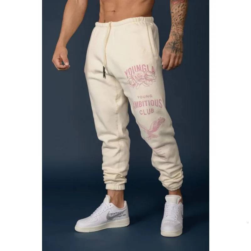 Mens Trousers Mens Sweatpants Fitness Pure Cotton Leggings Autumn and Winter Loose Printed Letters Casual Drawstring 241010