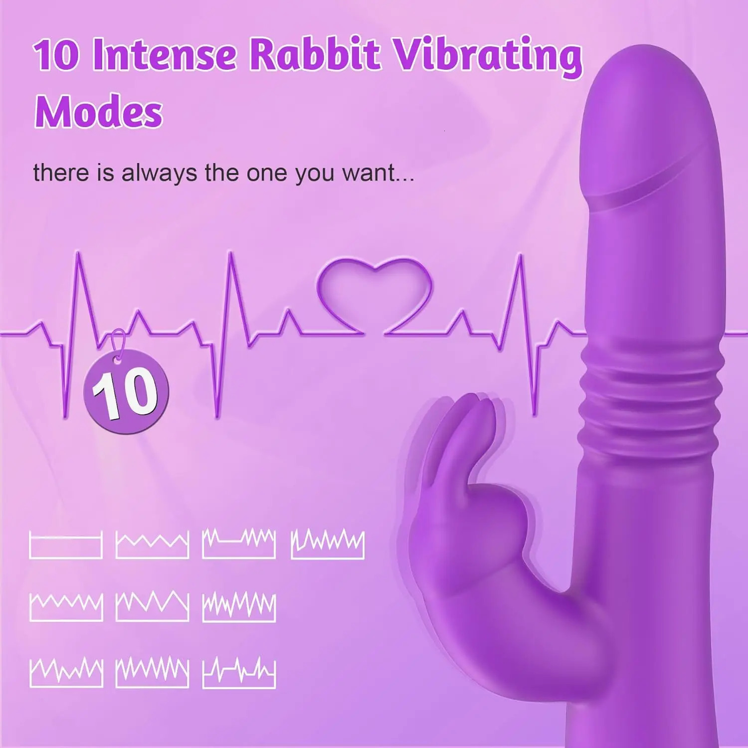 Vibrators Thrusting Vibrator for Women Female Sex Toys Rabbit Vibrators with G Spot Clitoris Stimulator Adult Toys AV Wand 241014