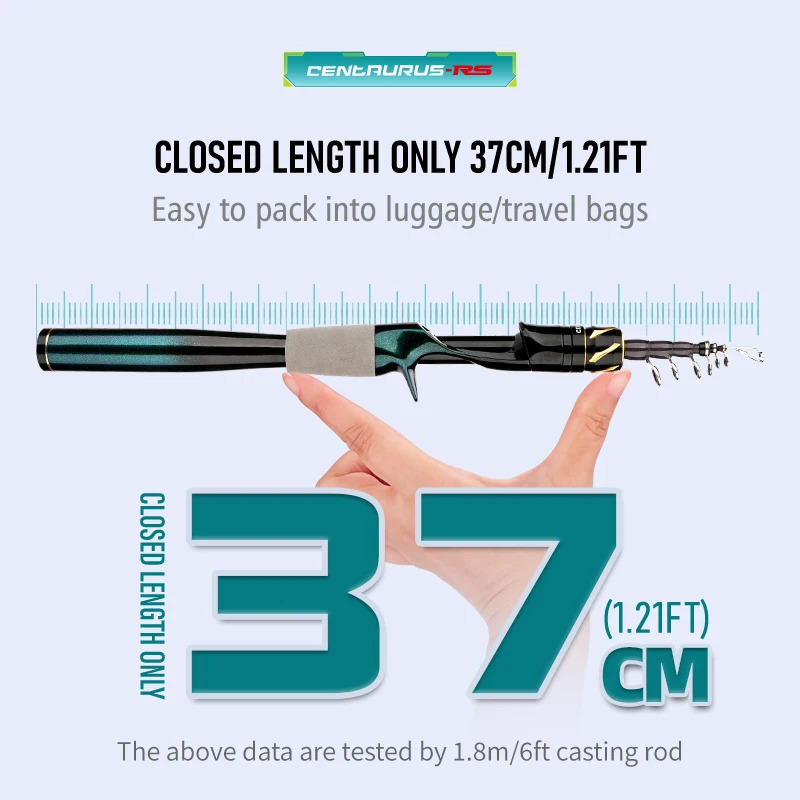 CEMREO mini travel fishing rod 37cm portable short carbon fiber telescopic rod 1.8m/2.1m easy to carry fishing rod RS type 241008
