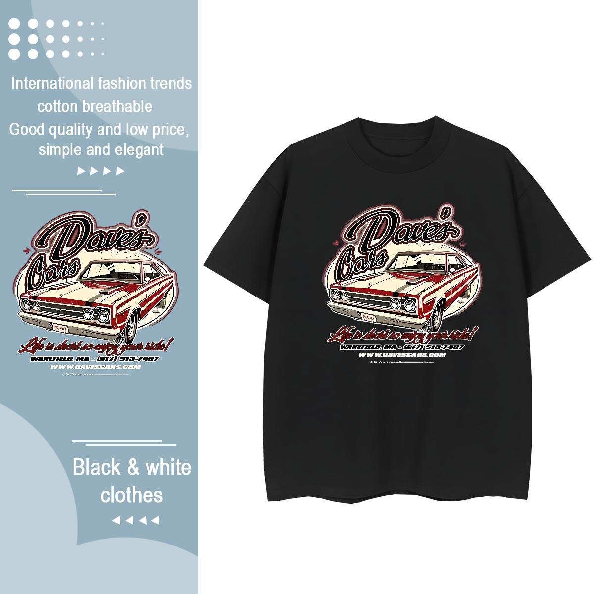 Fashion T shirt 230g Pure Cotton O-Neck Short Sleeve Street Casual car Tshirt for Man Woman Free Shipping Skull Tops Tees